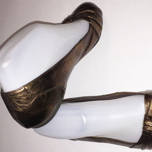 BORN Bronze Leather Ballet Flat